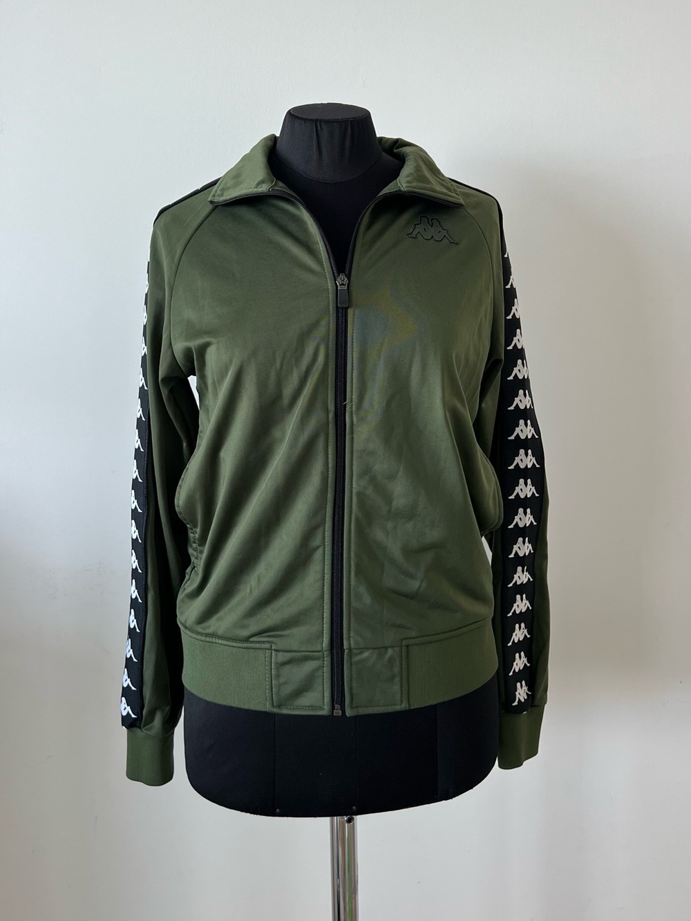 Kappa Olive Green Track Jacket with Signature Tape